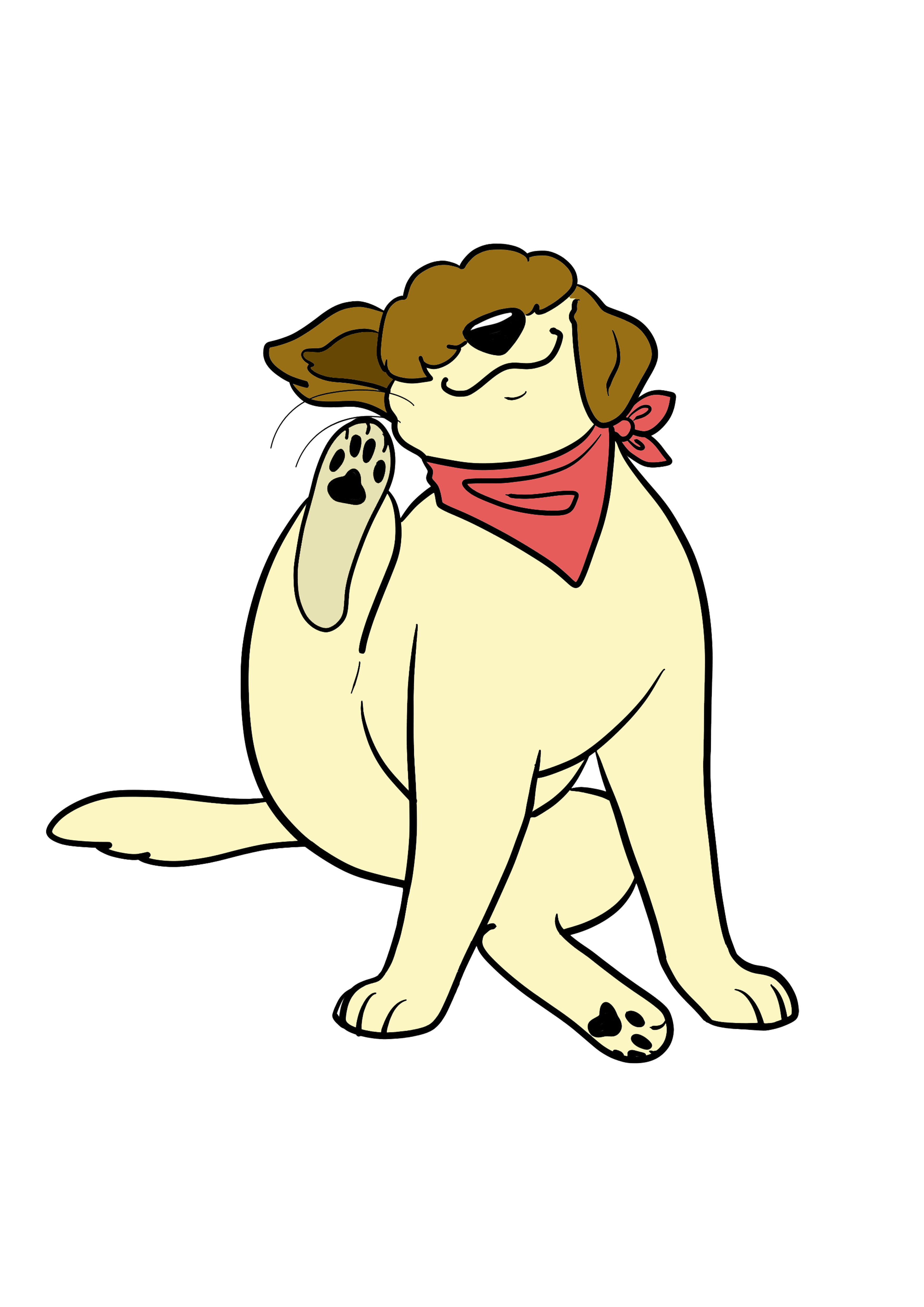Rupert the dog scratching an itch